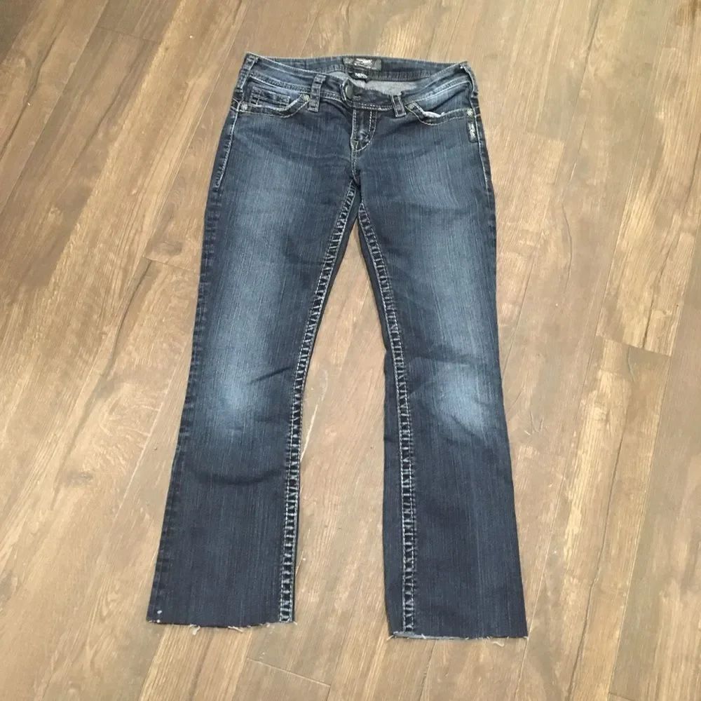 Silver Tuesday raw hem dark wash cowboycore jeans